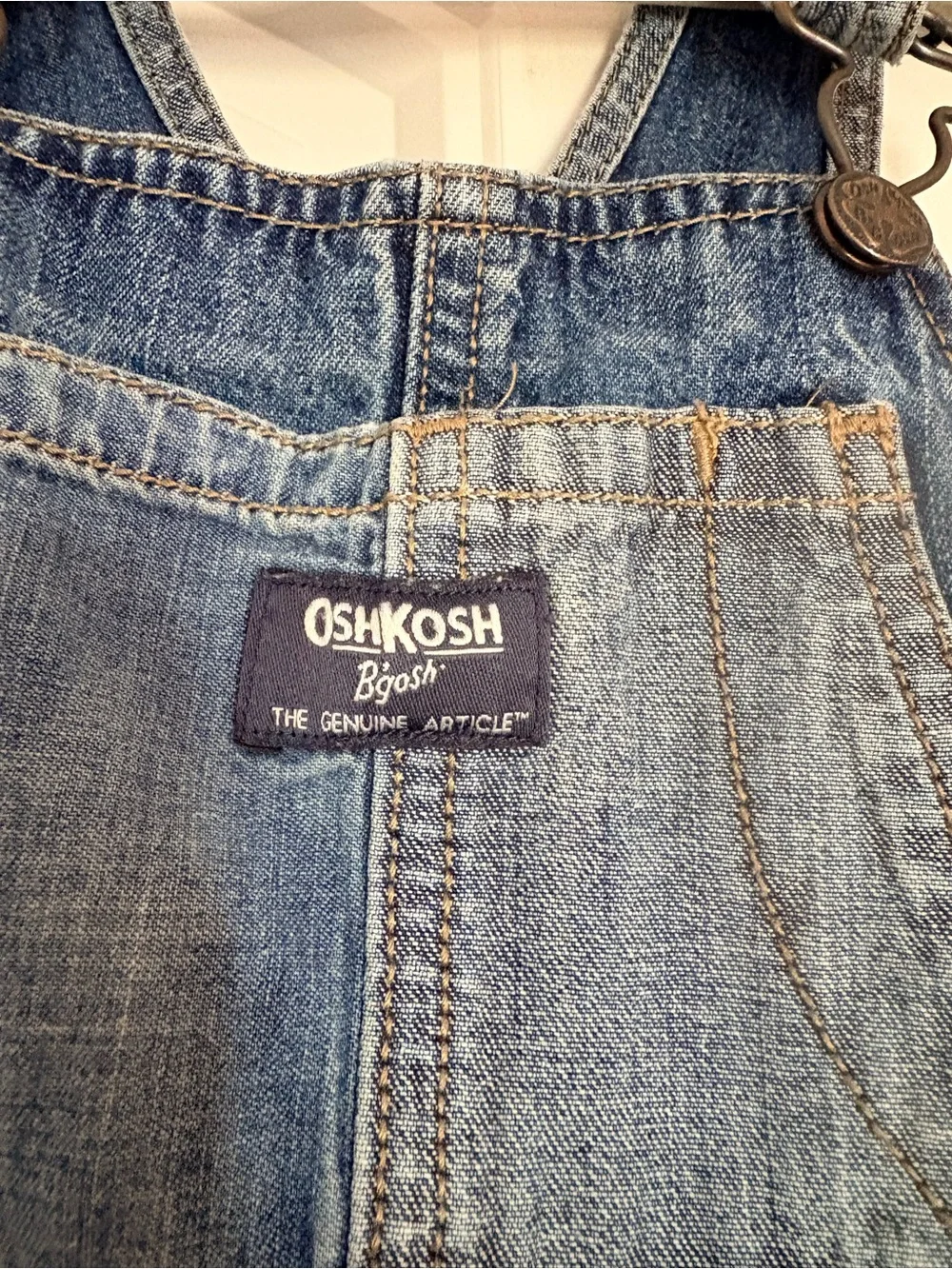 OshKosh B’gosh Patchwork Carpenter Denim Overalls 5T